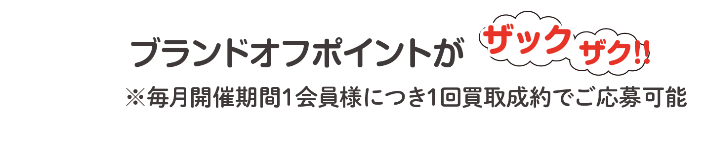ブランドオフポイントザクザク